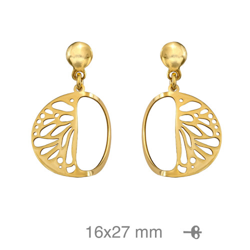 PENDIENTES PLATA B.ORO CALADO