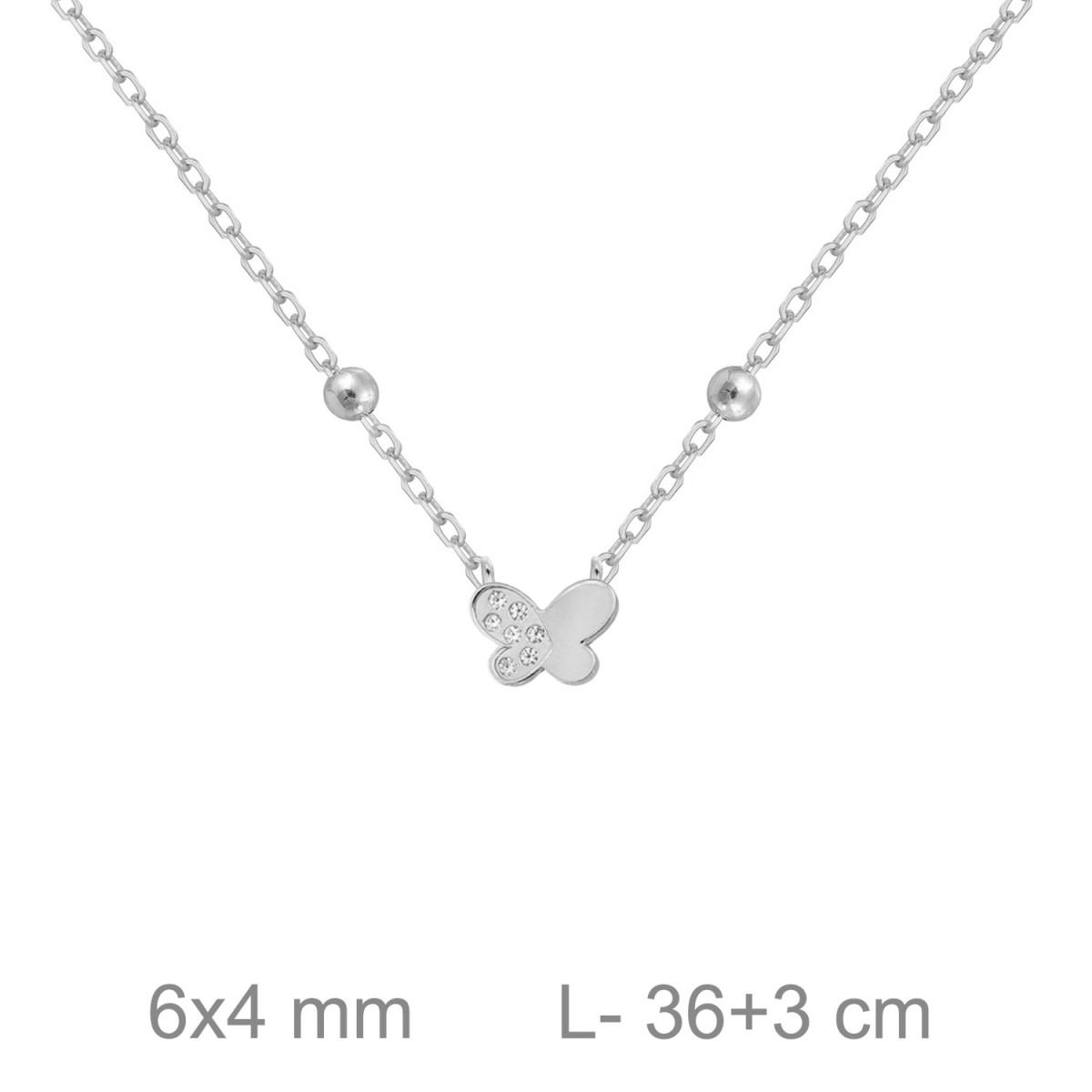 GARGANTILLA PLATA MARIPOSA CIRCONITAS