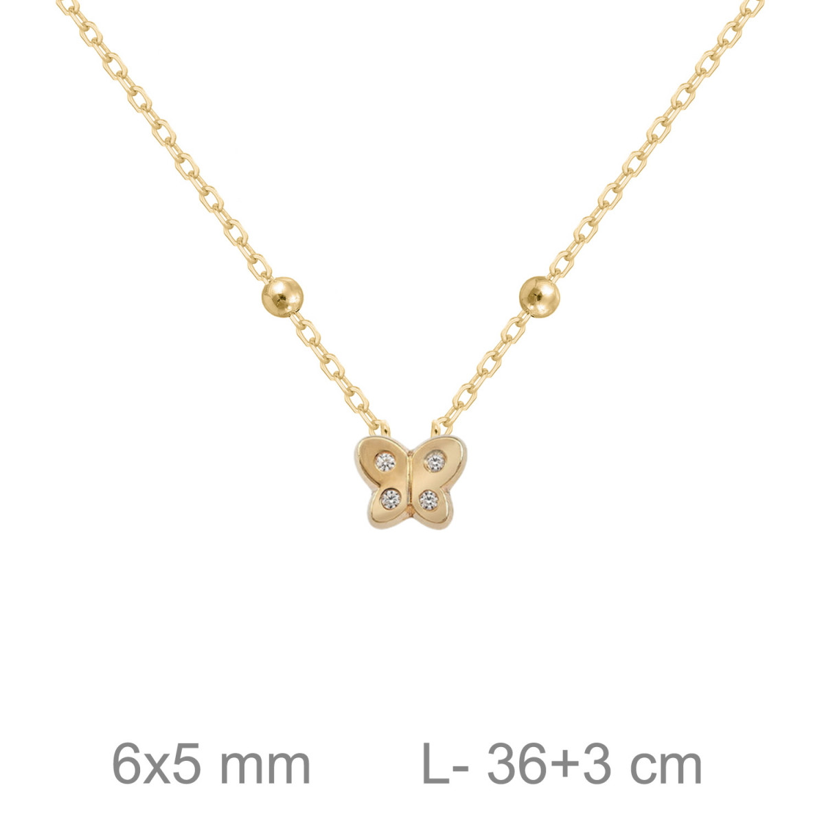 GARGANTILLA PLATA B.ORO MARIPOSA ZTAS