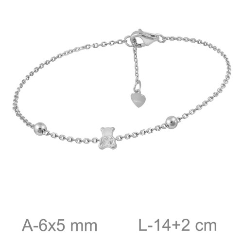 PULSERA PLATA OSO CIRCONITAS