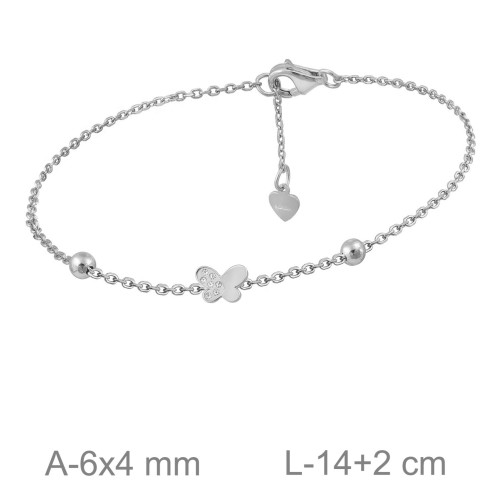 PULSERA PLATA MARIPOSA CIRCONITAS
