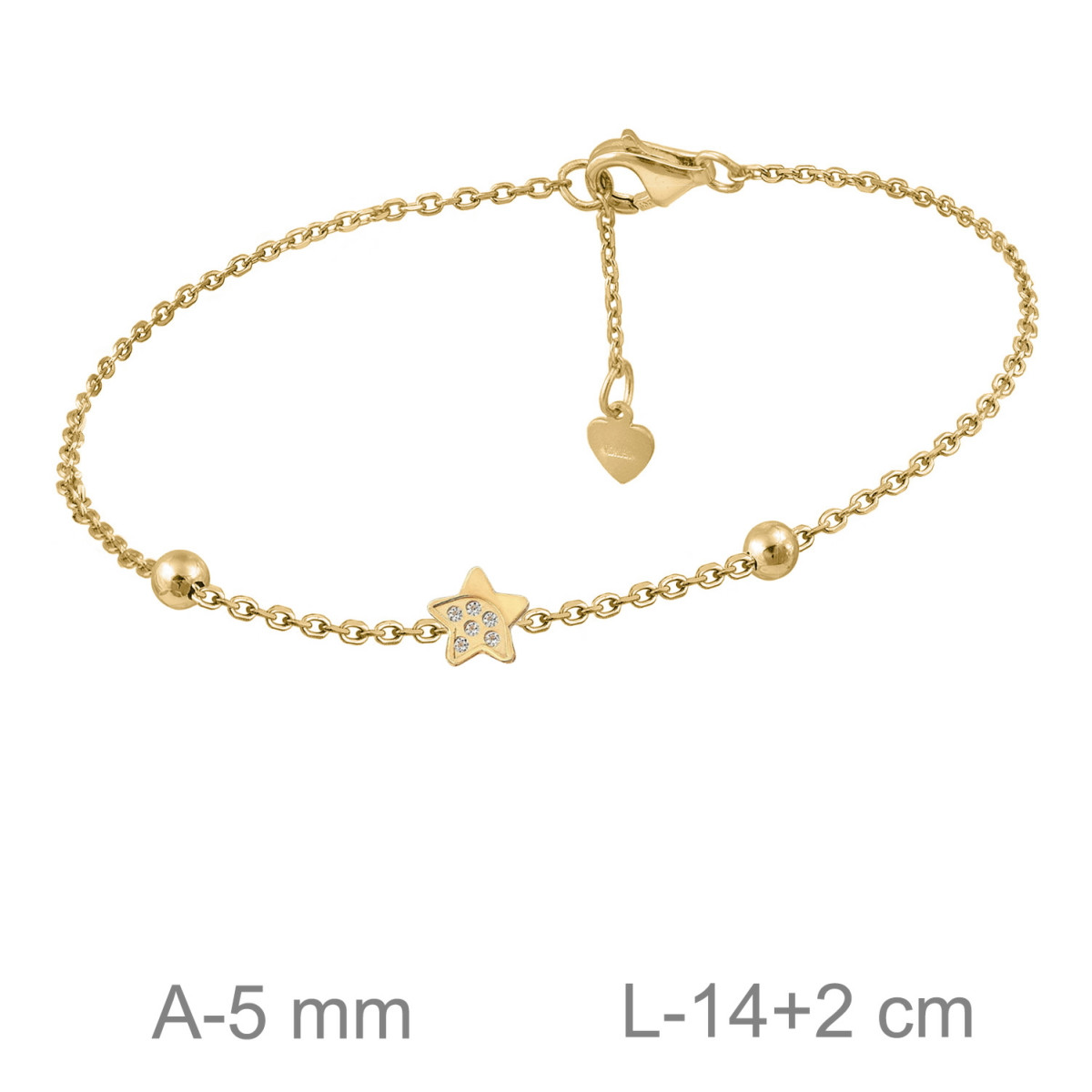 PULSERA PLATA B.ORO ESTRELLA CIRCONITAS