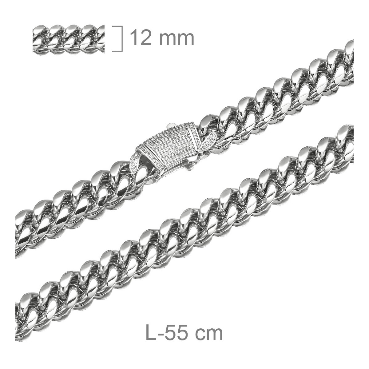 CADENA ACERO CIRCONITAS 56 CM