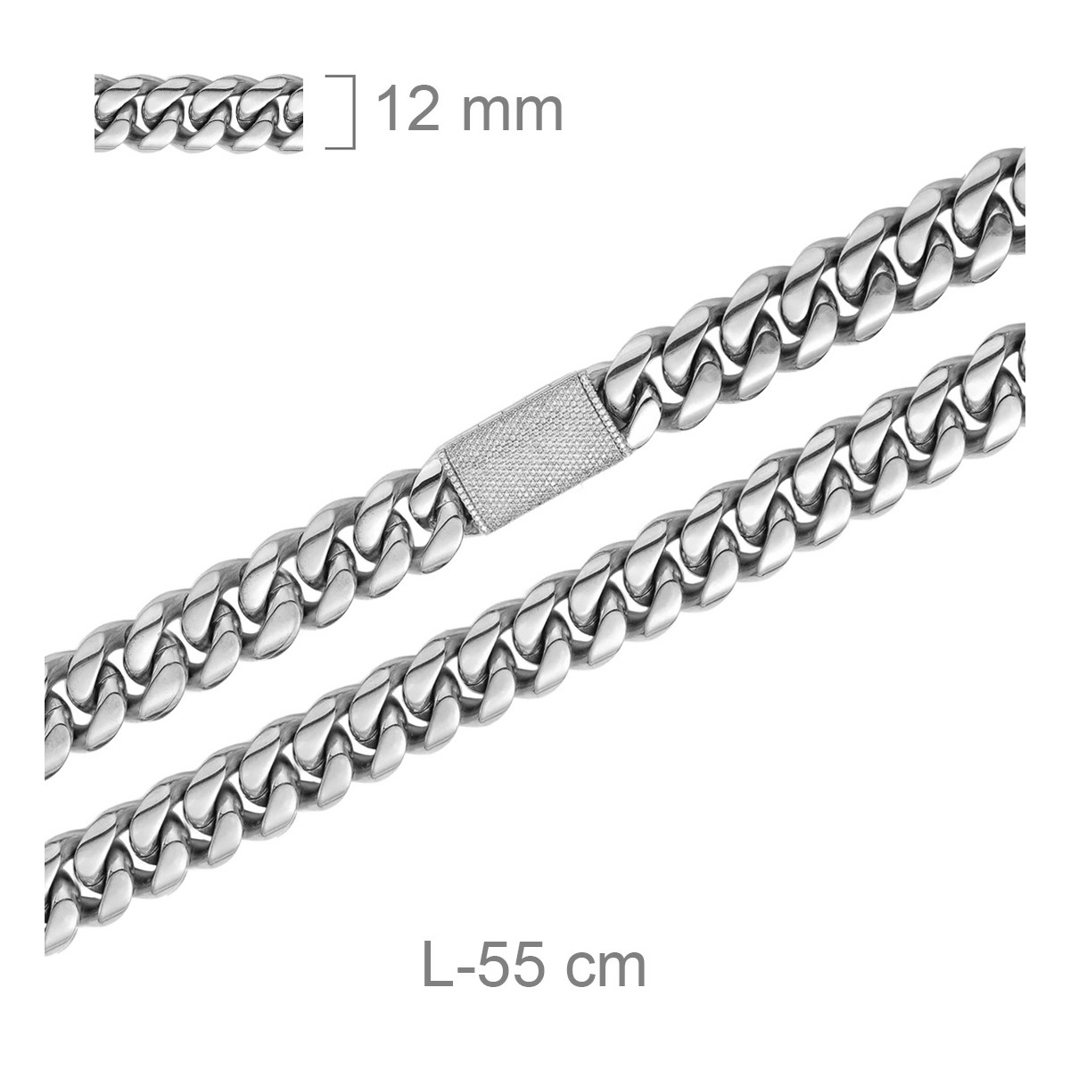 CADENA ACERO CIRCONITAS 56 CM