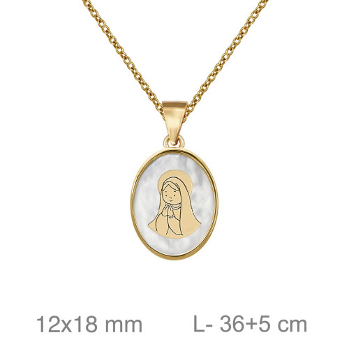 GARGANTILLA PLATA B.ORO+e COMUNION VIRGEN NACAR