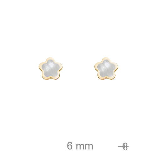 PENDIENTES PLATA B.ORO+e FLOR NACAR