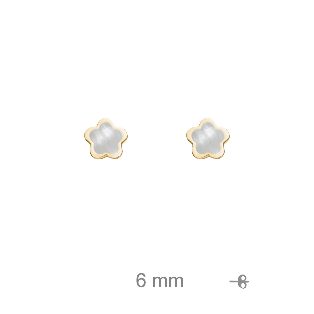 PENDIENTES PLATA B.ORO+e FLOR NACAR