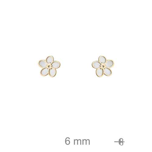 PENDIENTES PLATA B.ORO+e FLOR NACAR