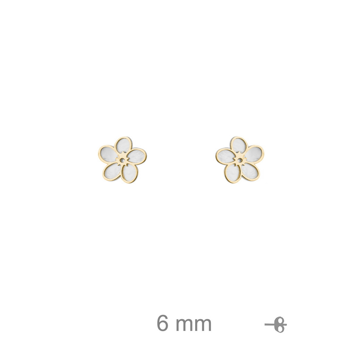 PENDIENTES PLATA B.ORO+e FLOR NACAR
