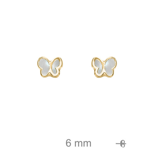 PENDIENTES PLATA B.ORO+e MARIPOSA NACAR