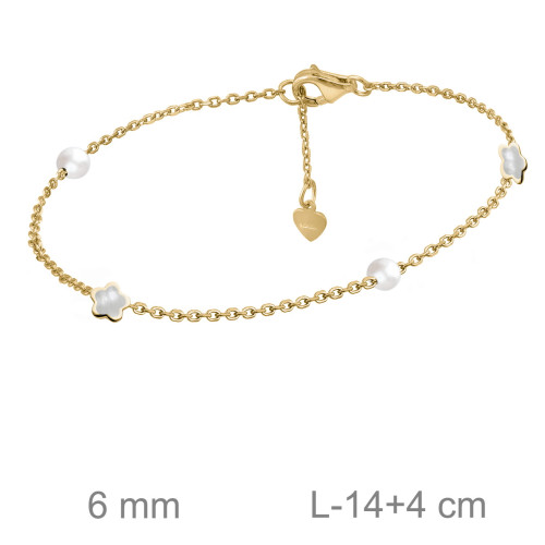 PULSERA PLATA B.ORO+e FLOR NACAR PERLA