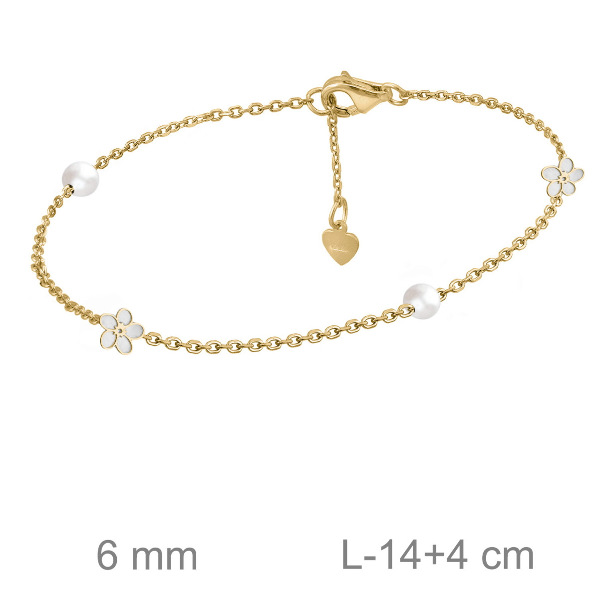 PULSERA PLATA B.ORO+e FLOR NACAR PERLA