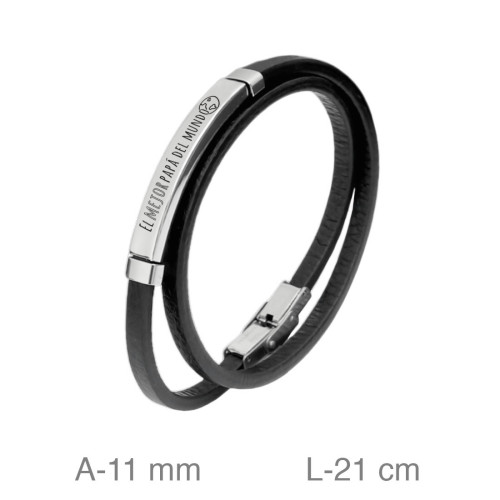 PULSERA ACERO SILICONA EL MEJOR PAPA DEL MUNDO