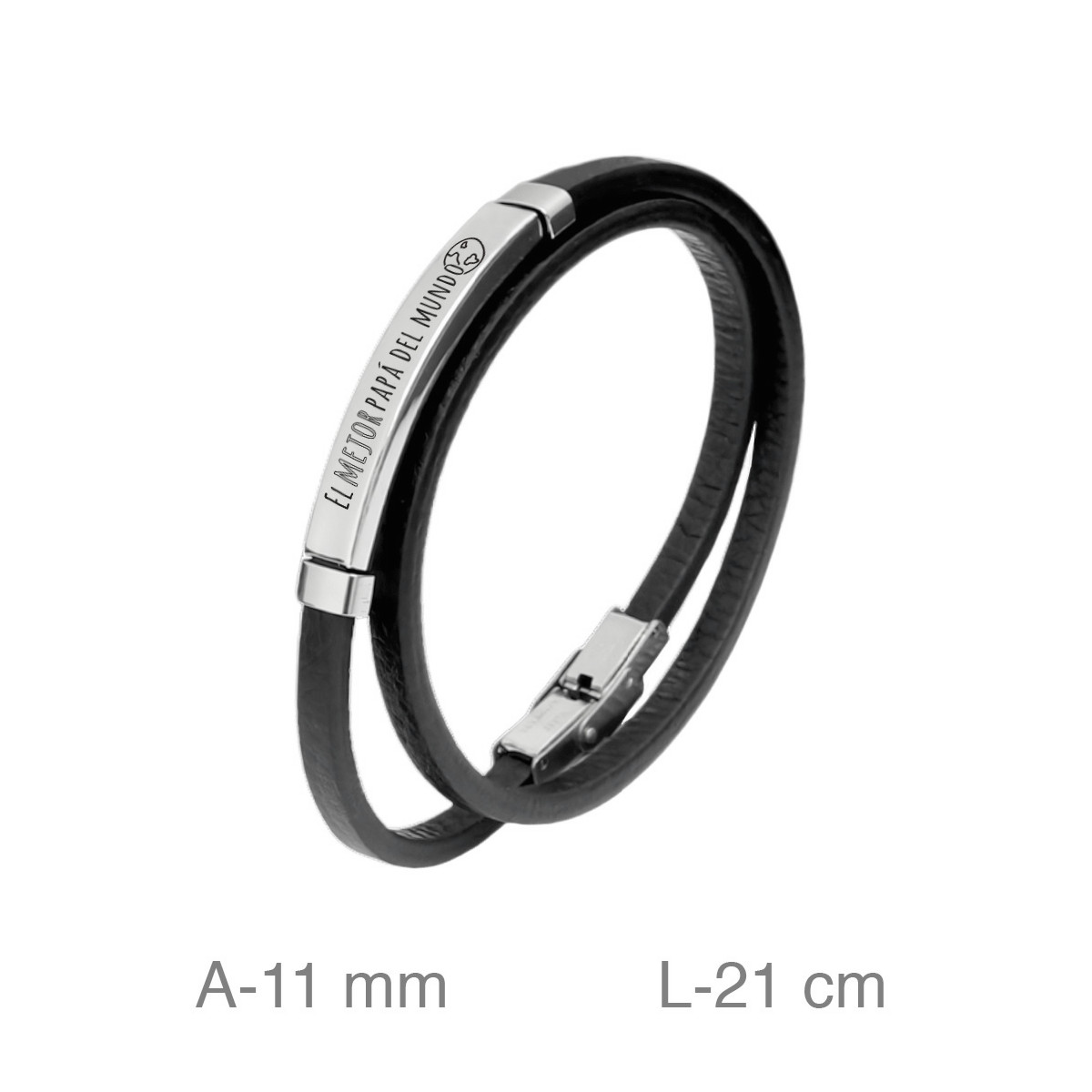 PULSERA ACERO SILICONA EL MEJOR PAPA DEL MUNDO