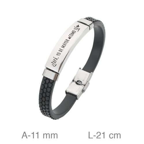 PULSERA ACERO SILICONA PAPA YO DE MAYOR COMO TU