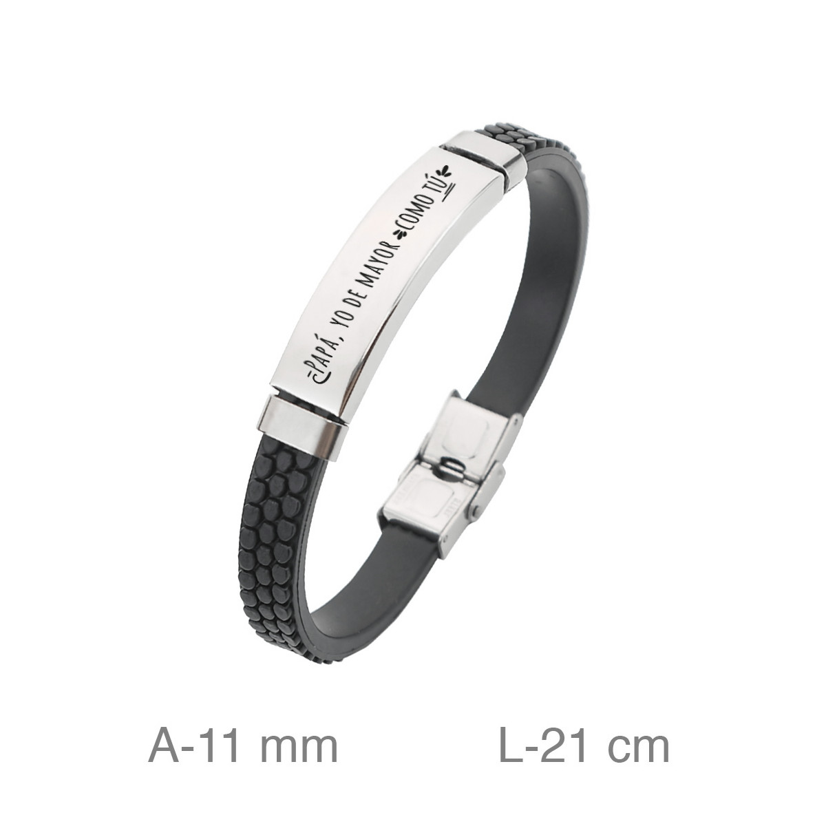 PULSERA ACERO SILICONA PAPA YO DE MAYOR COMO TU