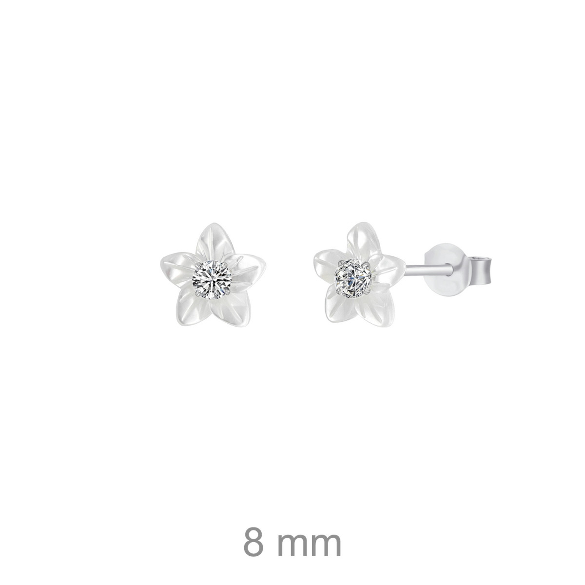 PENDIENTES PLATA FLOR NACAR CIRCONITA