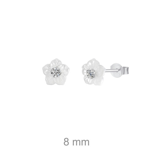PENDIENTES PLATA FLOR NACAR CIRCONITA