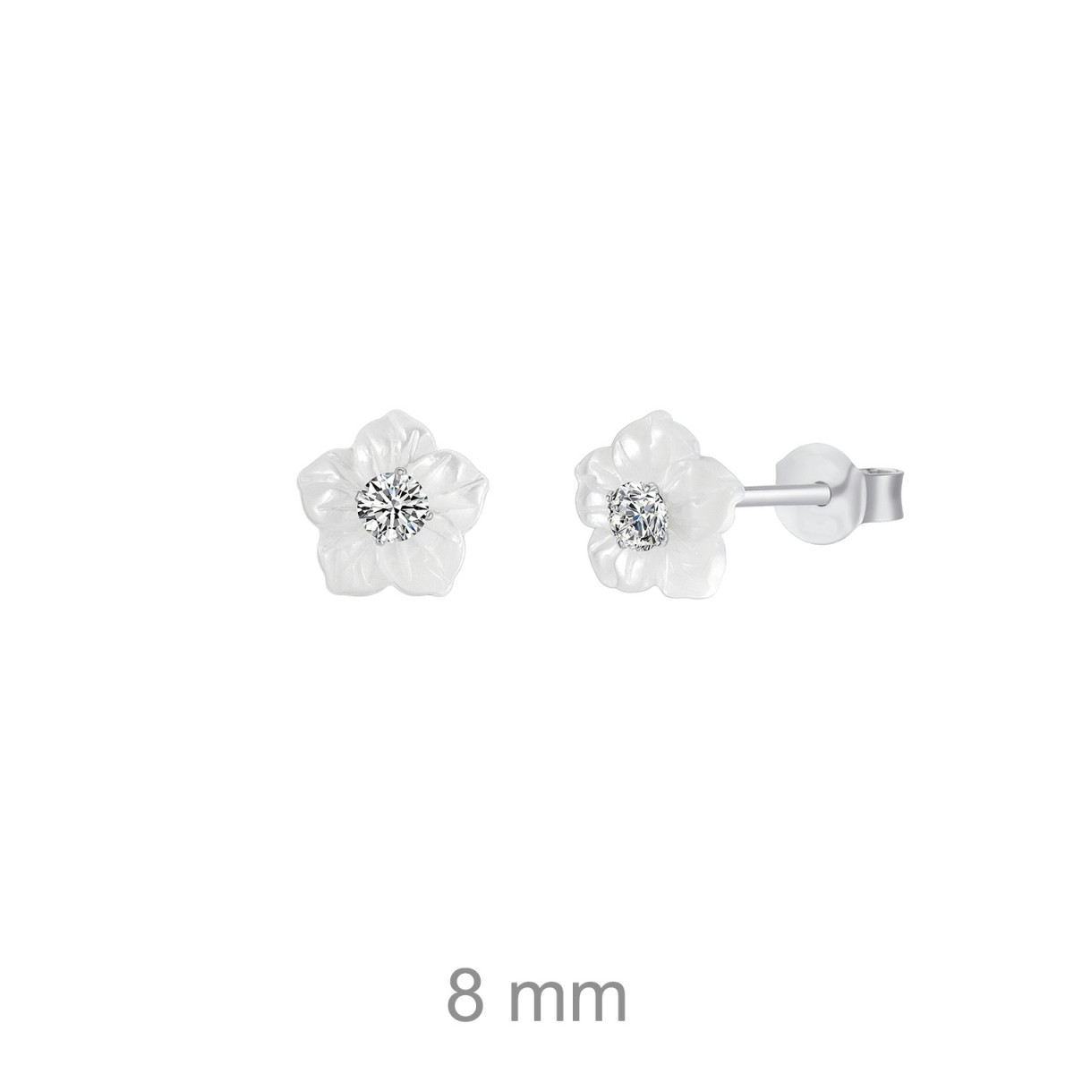 PENDIENTES PLATA FLOR NACAR CIRCONITA