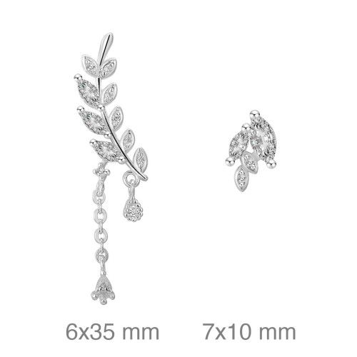 PENDIENTES PLATA TREPADOR CIRCONITAS PRESION