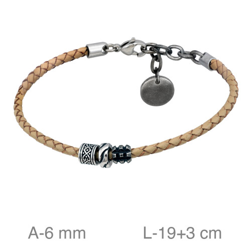 PULSERA ACERO CUERO