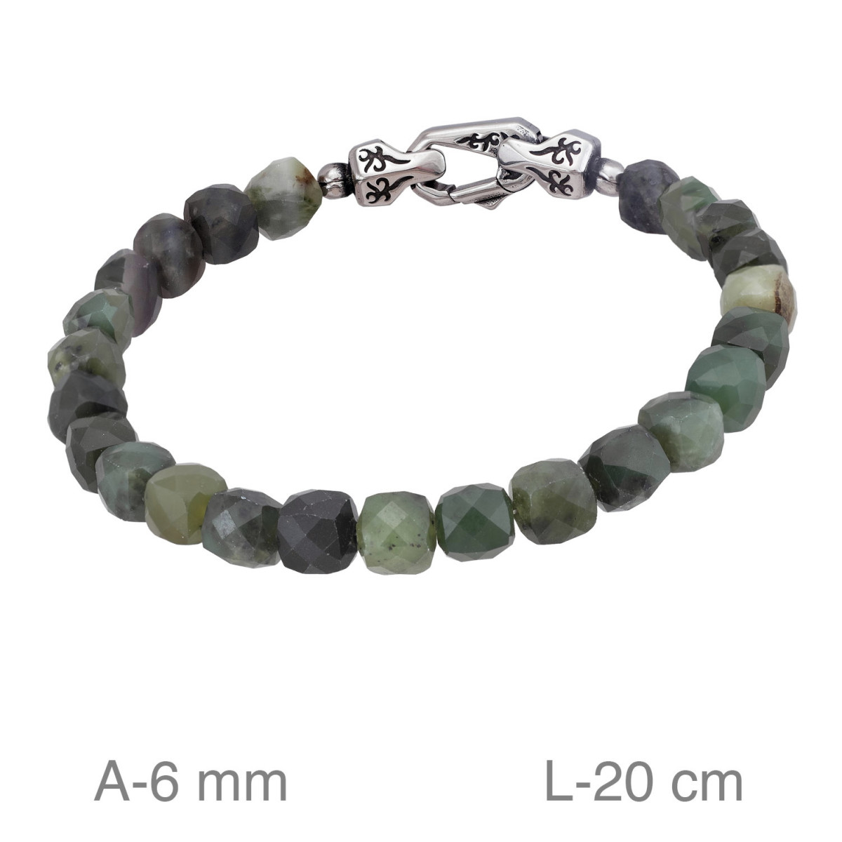 PULSERA ACERO PIEDRA JADE