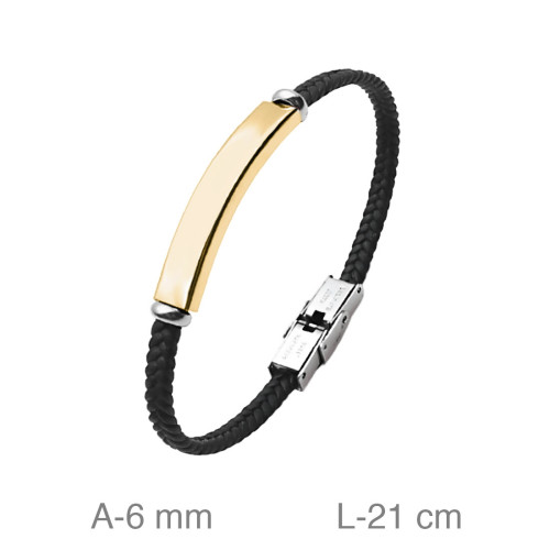 PULSERA ACERO CUERO