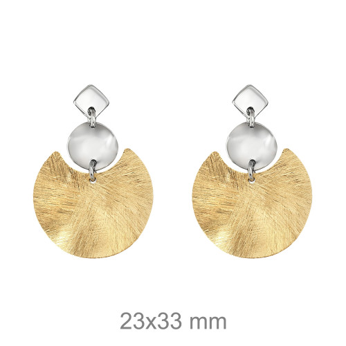 PENDIENTES PLATA BICOLOR