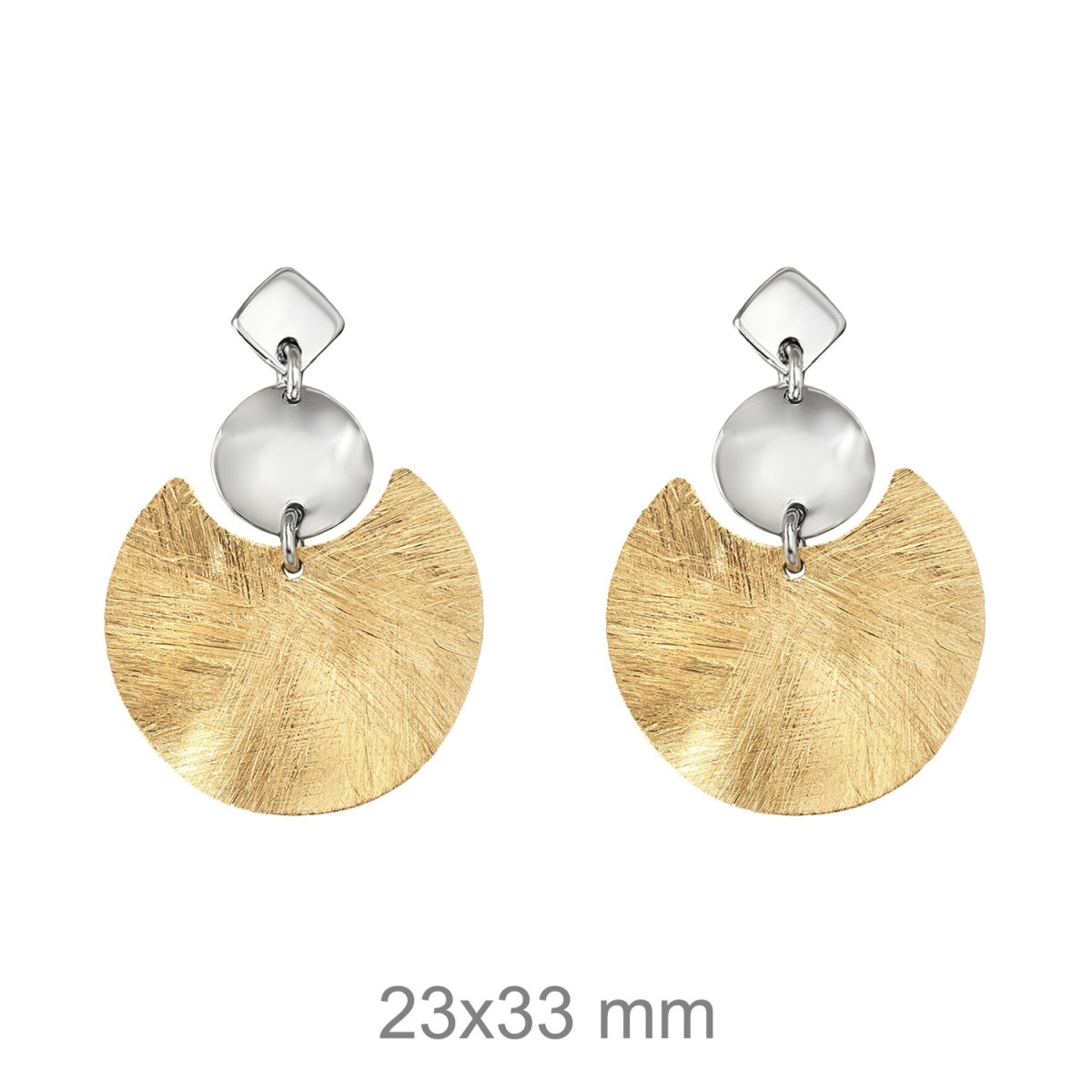 PENDIENTES PLATA BICOLOR