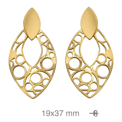 PENDIENTES PLATA B.ORO CALADO