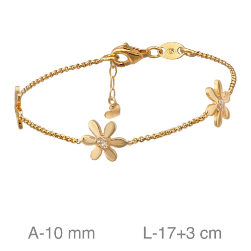 PULSERA PLATA B.ORO MARGARITAS ZTAS