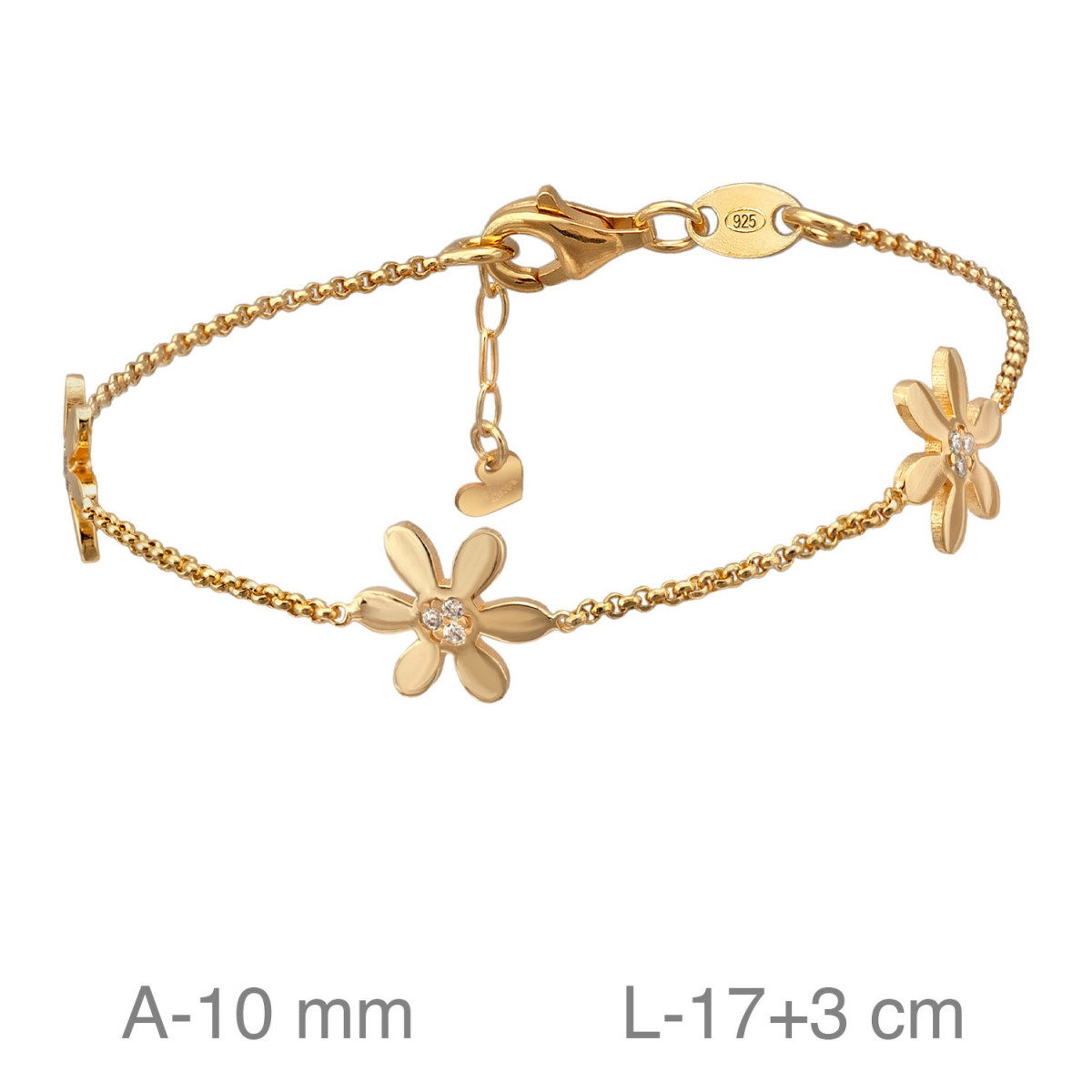 PULSERA PLATA B.ORO MARGARITAS ZTAS