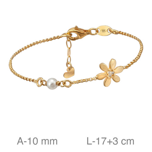 PULSERA PLATA B.ORO MARGARITA PERLA ZTA