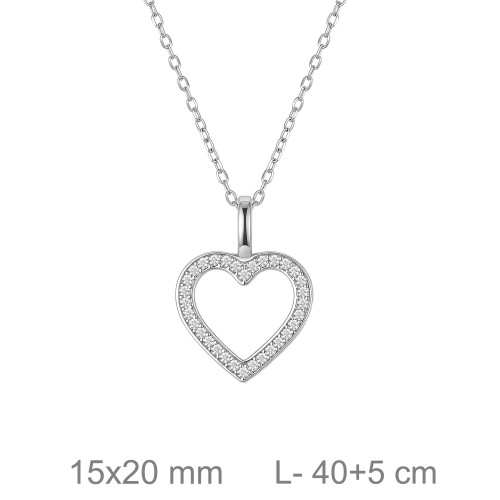 GARGANTILLA PLATA CORAZON CIRCONITAS