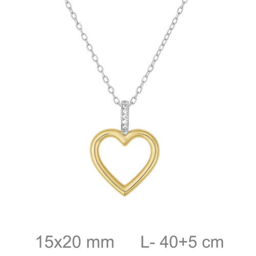 GARGANTILLA PLATA BICOLOR CORAZON