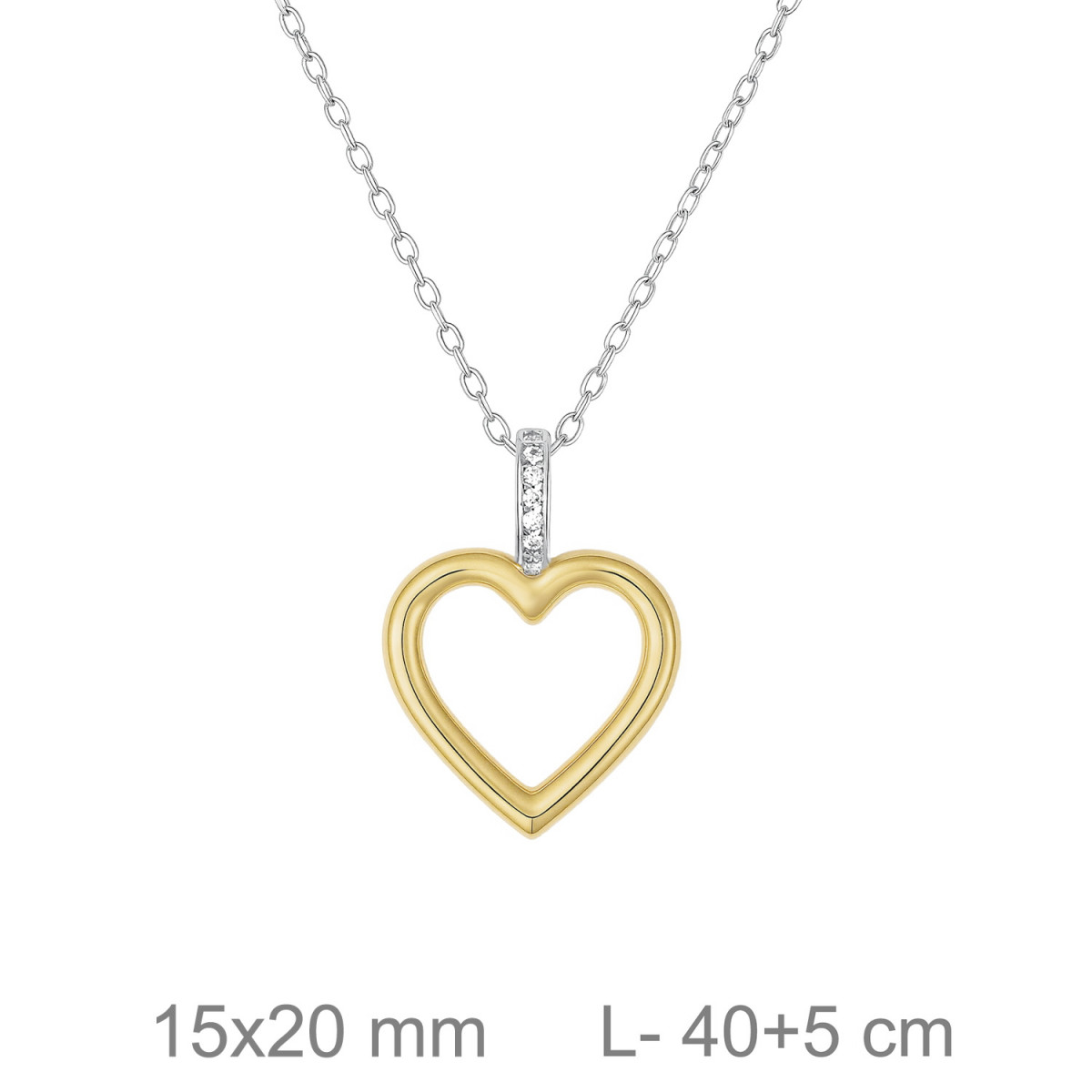 GARGANTILLA PLATA BICOLOR CORAZON