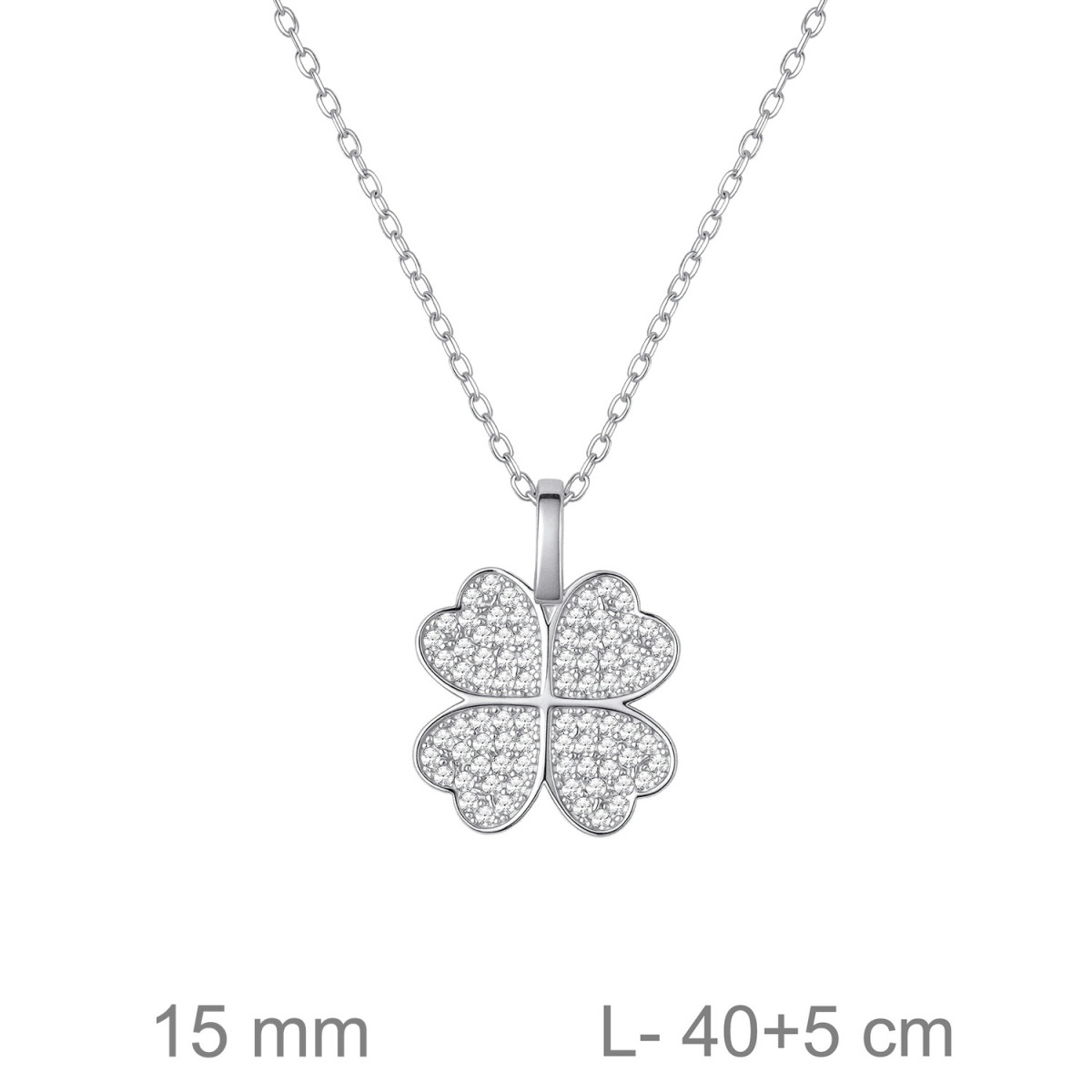 GARGANTILLA PLATA TREBOL CIRCONITAS