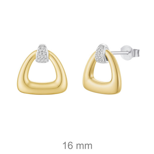 PENDIENTES PLATA BICOLOR CIRCONITAS
