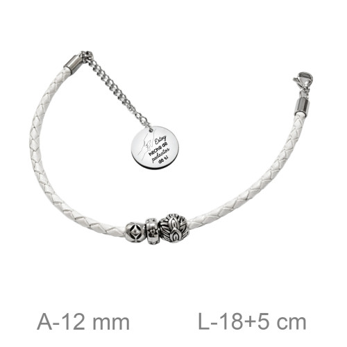 PULSERA ACERO CUERO ESTOY HECHO DE PEDACITOS DE TI