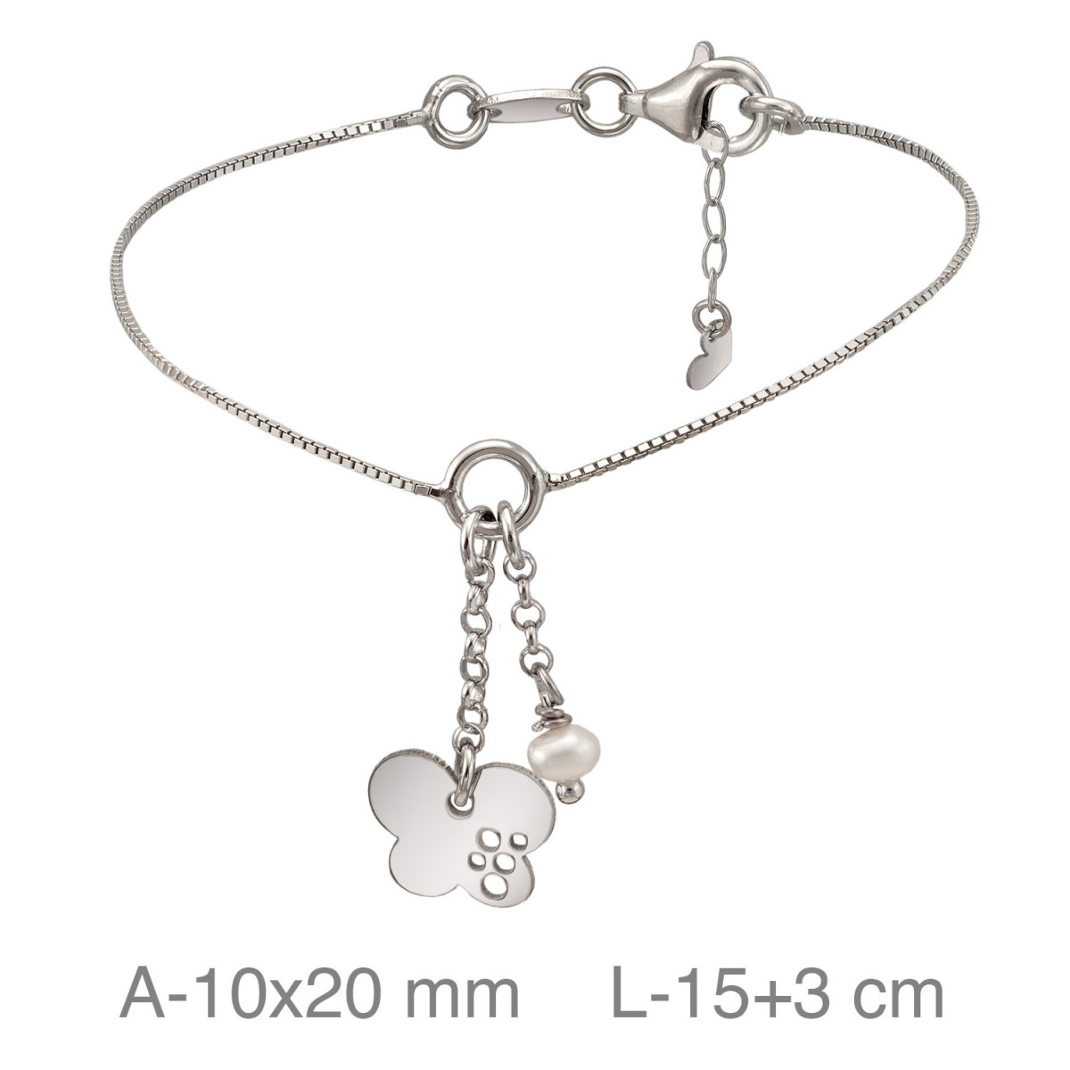 PULSERA PLATA MARIPOSA PERLA