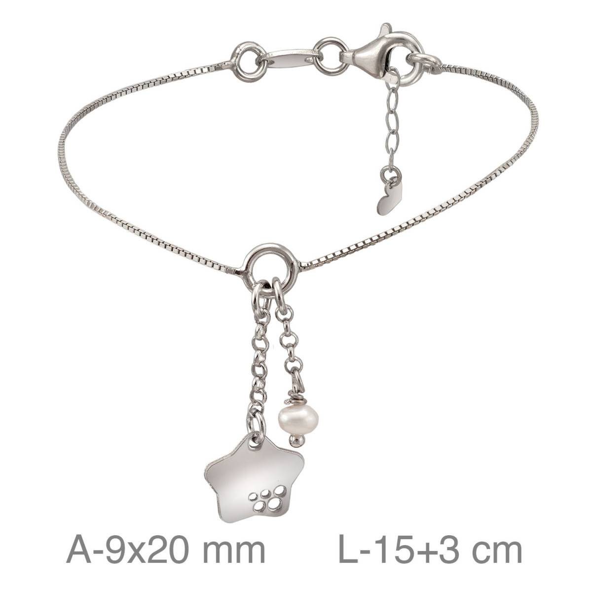 PULSERA PLATA ESTRELLA PERLA