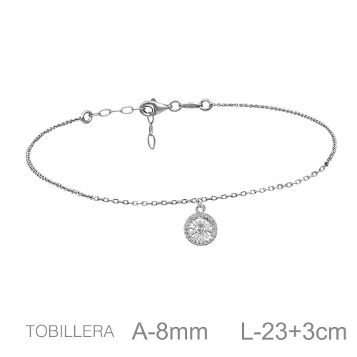 TOBILLERA PLATA EGUZKILORE CIRCONITAS