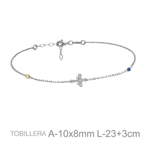 TOBILLERA PLATA CRUZ ASTURIAS ZTAS COLOR