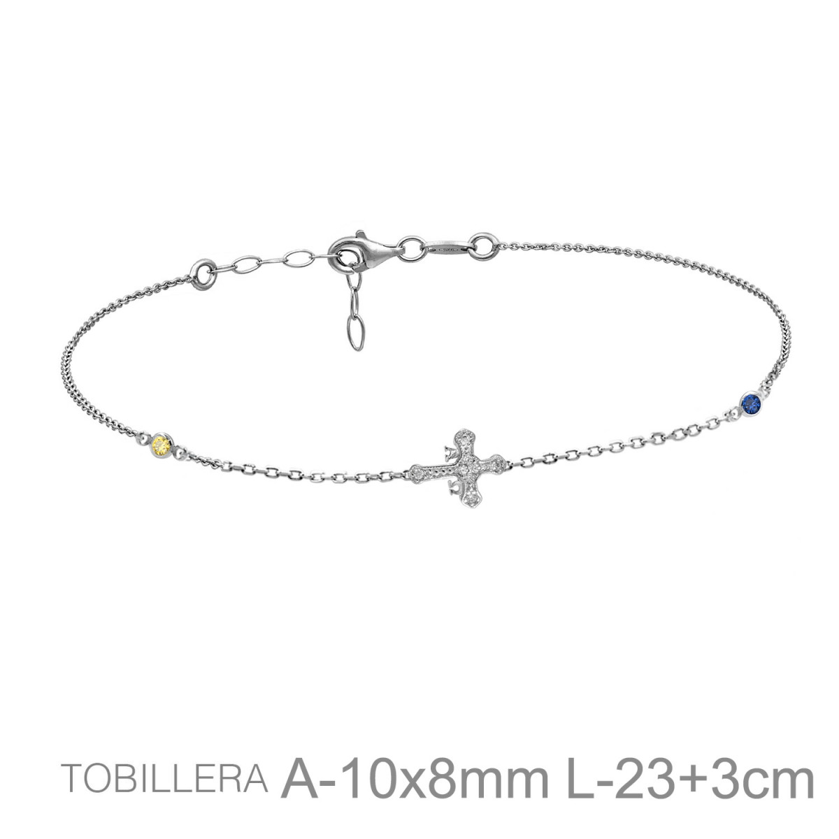 TOBILLERA PLATA CRUZ ASTURIAS ZTAS COLOR