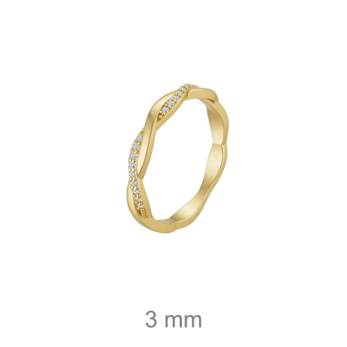 SORTIJA PLATA B.ORO+e ENTRELAZADA CIRCONITAS