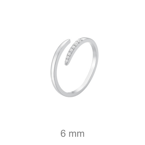 SORTIJA PLATA CRUZADA CIRCONITAS