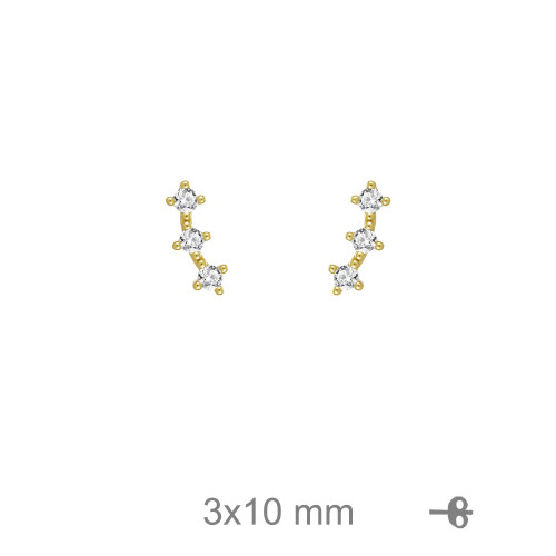 PENDIENTE PLATA B.ORO+ CIRCONITAS PRESION