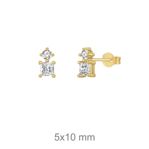 PENDIENTE PLATA B.ORO+e CIRCONITAS