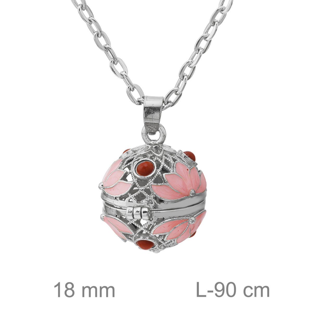 LLAMADOR BRASS FLORES ESMALTE ROSA