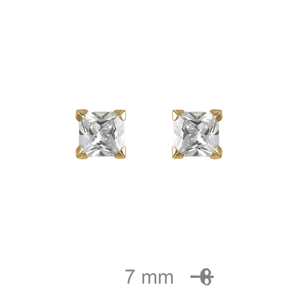 PENDIENTE PLATA B.ORO PRESIO CARRE 7 X 7